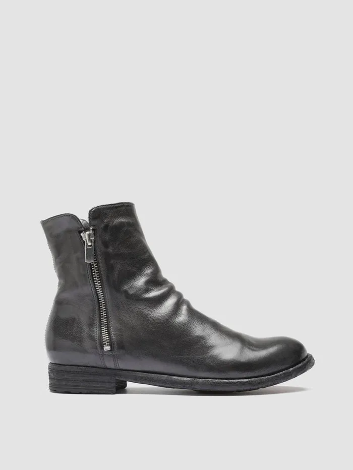 Women Officine Creative Footwear LEXIKON 097 Gray Leather And Shearling Ankle Boots