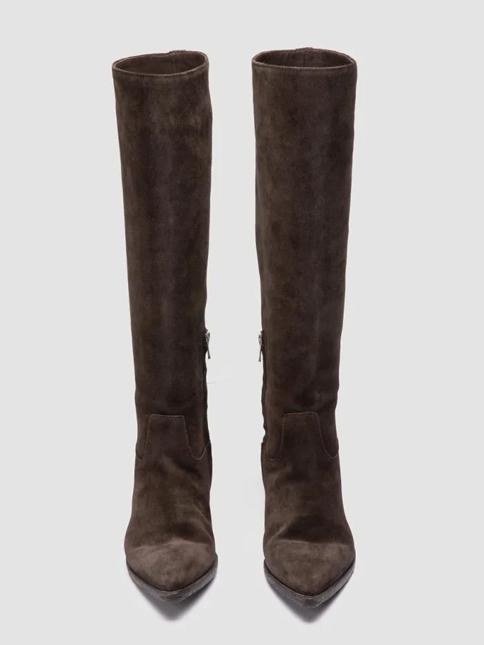 Women Officine Creative Footwear NOELIE DD 104 Brown Suede Pull On Boots Women Officine Creative Footwear NOELIE DD 104 Brown Suede Pull On Boots