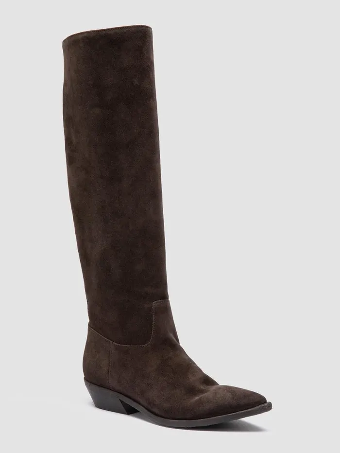 Women Officine Creative Footwear NOELIE DD 104 Brown Suede Pull On Boots Women Officine Creative Footwear NOELIE DD 104 Brown Suede Pull On Boots
