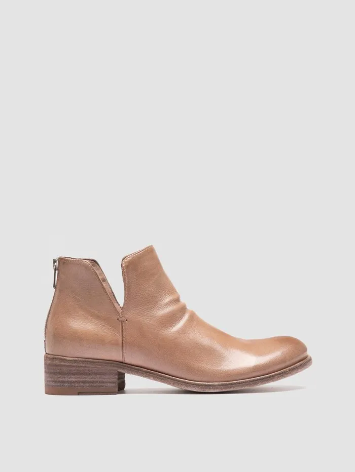 Women Officine Creative Footwear SHANTEL 003 Ivory Leather Zipped Boots