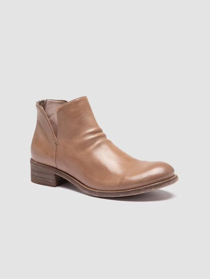 Women Officine Creative Footwear SHANTEL 003 Ivory Leather Zipped Boots Women Officine Creative Footwear SHANTEL 003 Ivory Leather Zipped Boots