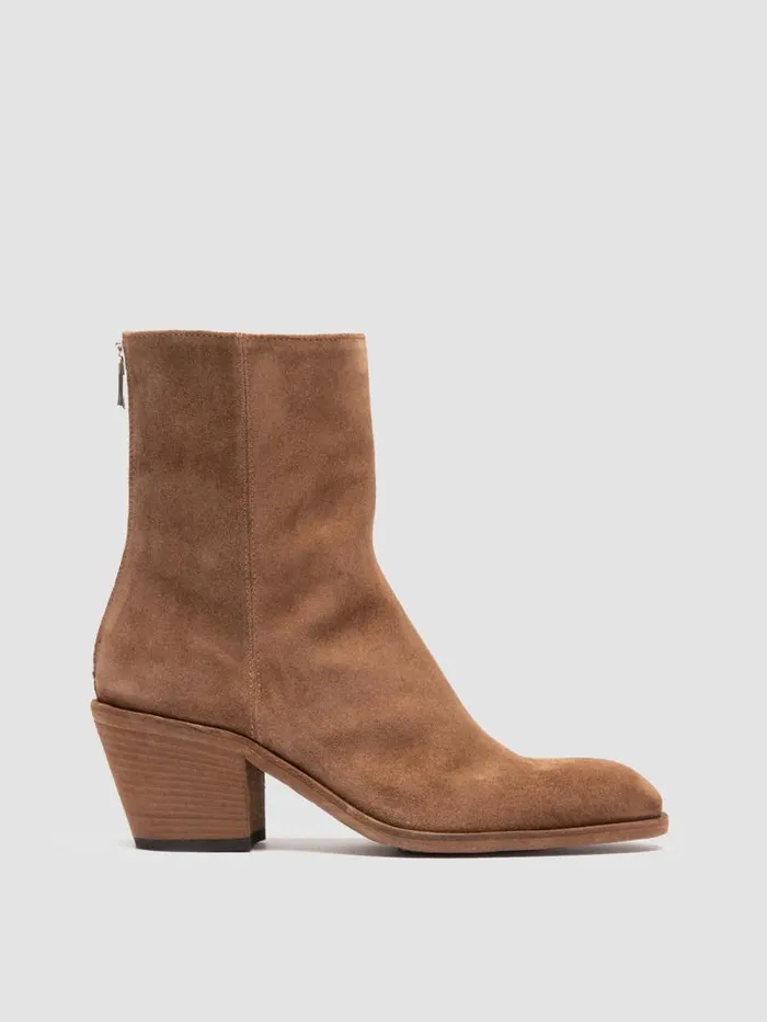 Women Officine Creative Footwear SYDNE 010 Brown Suede Zipped Boots