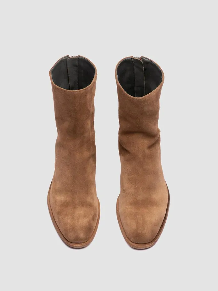 Women Officine Creative Footwear SYDNE 010 Brown Suede Zipped Boots Women Officine Creative Footwear SYDNE 010 Brown Suede Zipped Boots