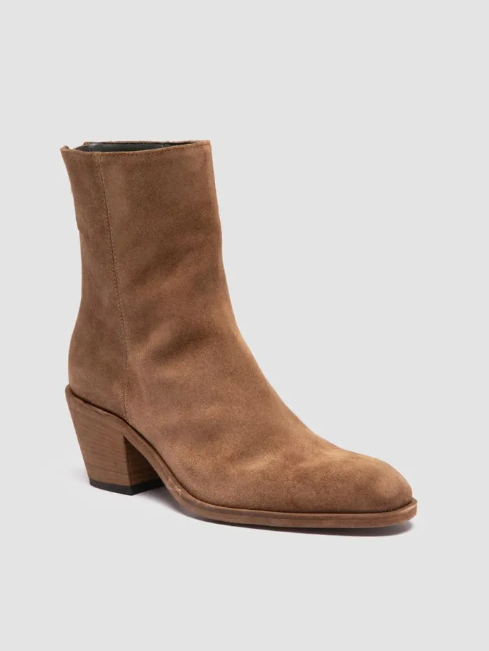 Women Officine Creative Footwear SYDNE 010 Brown Suede Zipped Boots Women Officine Creative Footwear SYDNE 010 Brown Suede Zipped Boots
