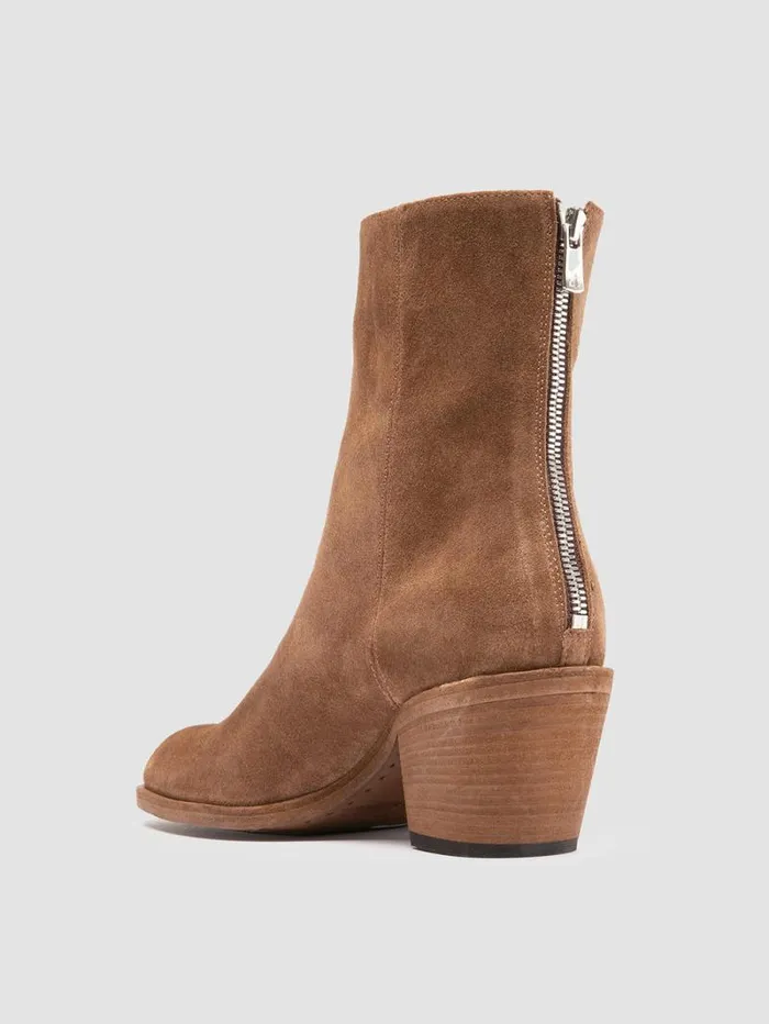 Women Officine Creative Footwear SYDNE 010 Brown Suede Zipped Boots Women Officine Creative Footwear SYDNE 010 Brown Suede Zipped Boots