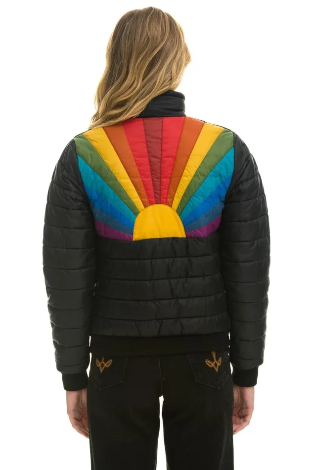 Women Outerwear Aviator Nation SUNBURST JACKET 8211 BLACK
