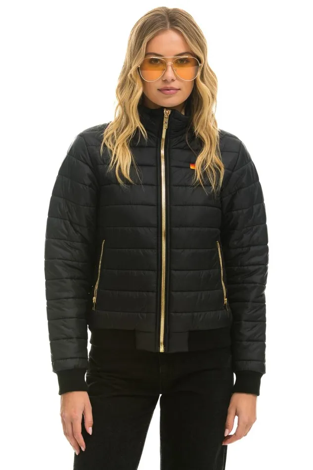 Women Outerwear Aviator Nation SUNBURST JACKET 8211 BLACK