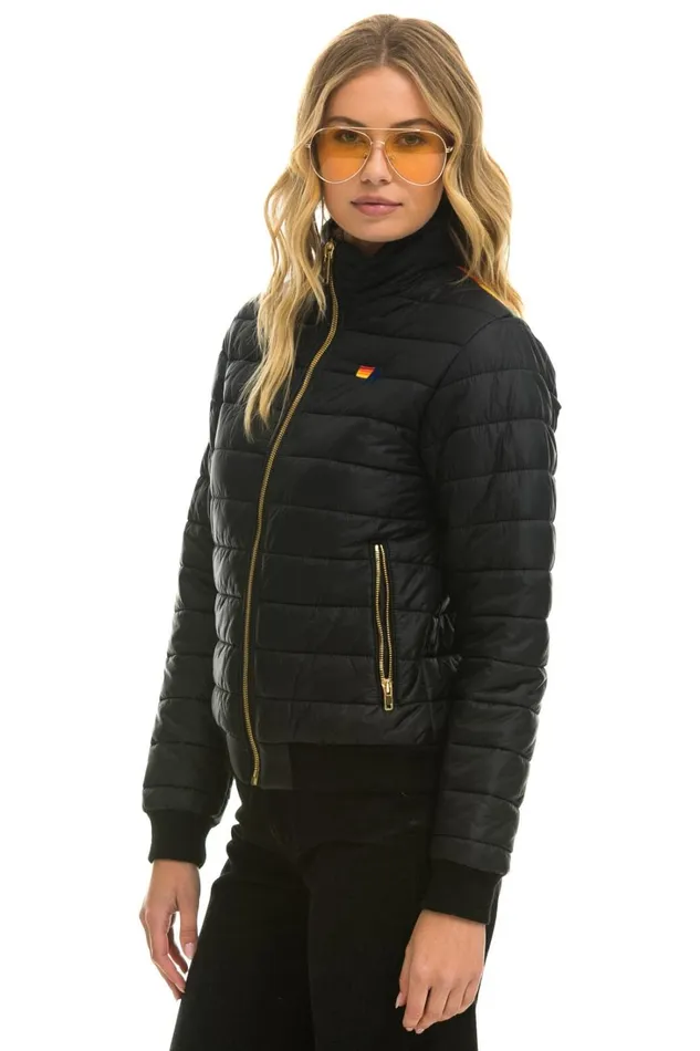 Women Outerwear Aviator Nation SUNBURST JACKET 8211 BLACK