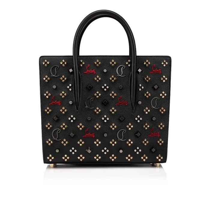 Women Paloma Medium Top Handle Bag 8211 Calf Leather And Gold Spikes Loubinthesky 8211 Black Christian Louboutin Crossbody Bags Women Paloma Medium Top Handle Bag 8211 Calf Leather And Gold Spikes Loubinthesky 8211 Black Christian Louboutin Crossbody Bags
