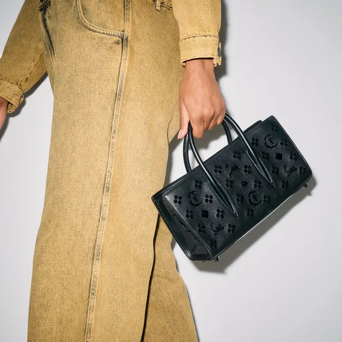 Women Paloma Top Handle Bag 8211 Grained Calf Leather And Spikes Loubinthesky 8211 Black Christian Louboutin Mini Bags Women Paloma Top Handle Bag 8211 Grained Calf Leather And Spikes Loubinthesky 8211 Black Christian Louboutin Mini Bags