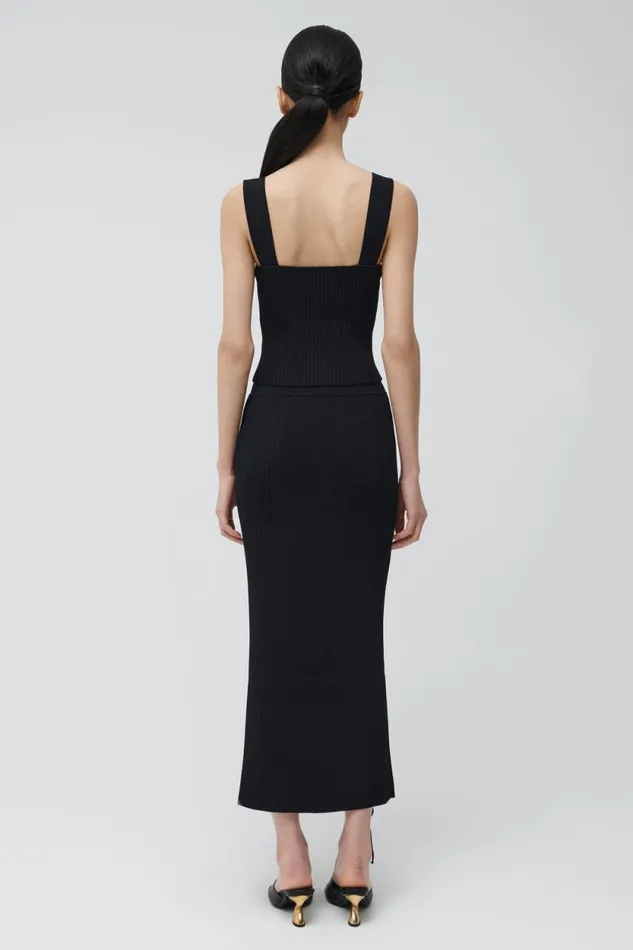 Women Pants and Bottoms Jonathan Simkhai Helix Skirt Black Midi Skirt
