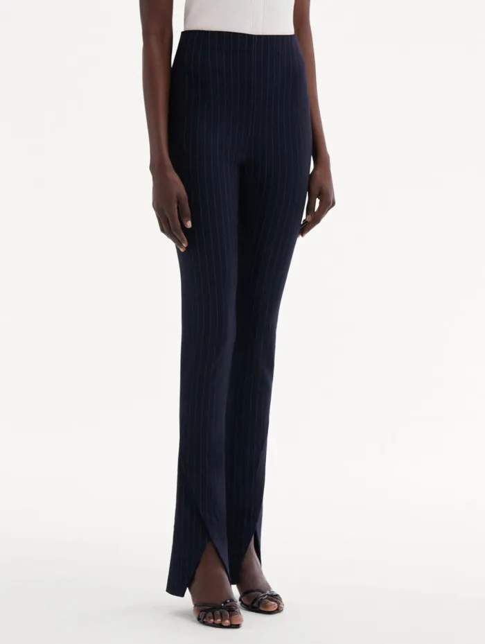 Women Pants and Skirts Oscar De La Renta Pinstriped Pant Navy and White