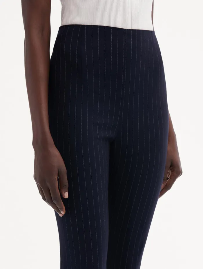 Women Pants and Skirts Oscar De La Renta Pinstriped Pant Navy and White
