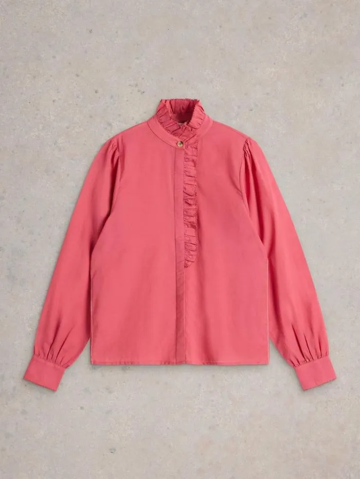 Women Pauline Frill Neck Top Mid Pink White Stuff Tops and Tees