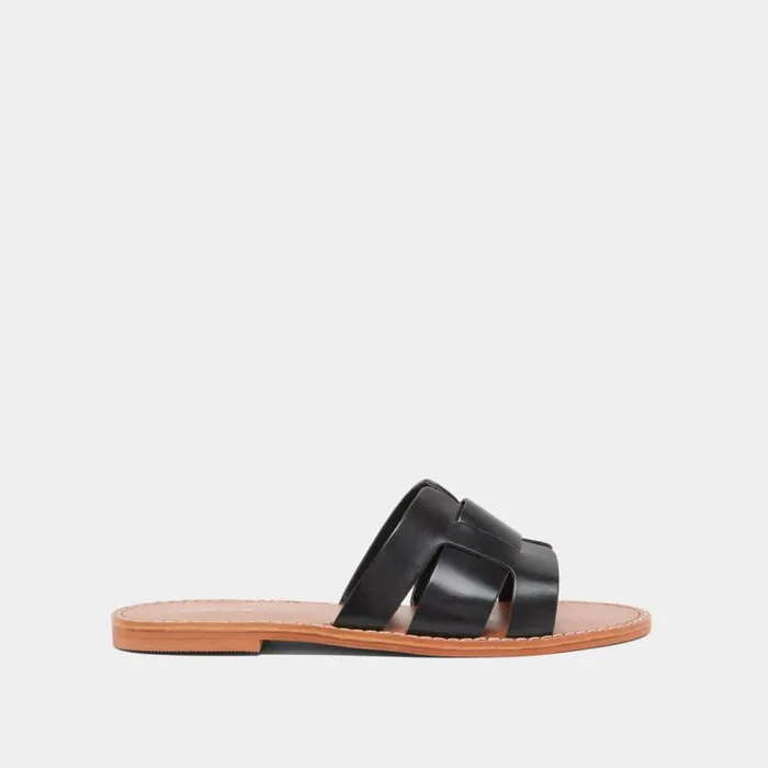 Women Plagettes With Wide Straps Black JONAK Beach Sandals