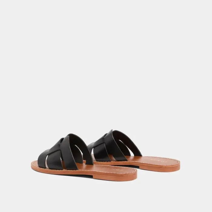Women Plagettes With Wide Straps Black JONAK Beach Sandals