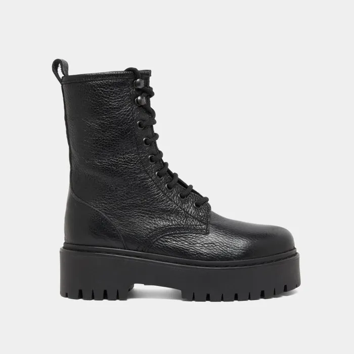 Women Platform Boots With Laces Black JONAK Ankle Boots Lowboots