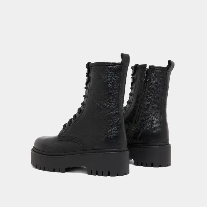 Women Platform Boots With Laces Black JONAK Ankle Boots Lowboots
