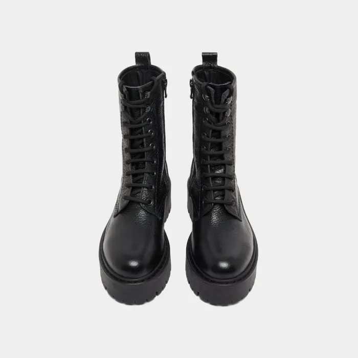 Women Platform Boots With Laces Black JONAK Ankle Boots Lowboots