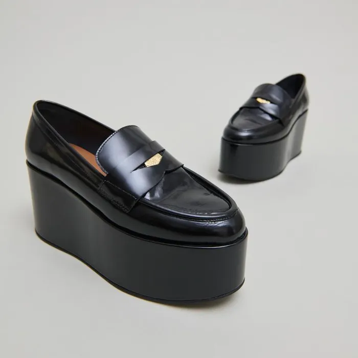 Women Platform Loafers Black JONAK Loafers