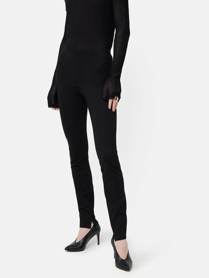 Women Ponte Cigarette Trousers Black Jigsaw Trousers