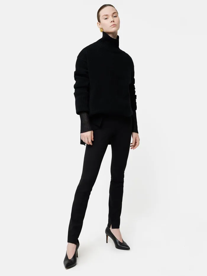Women Ponte Cigarette Trousers Black Jigsaw Trousers