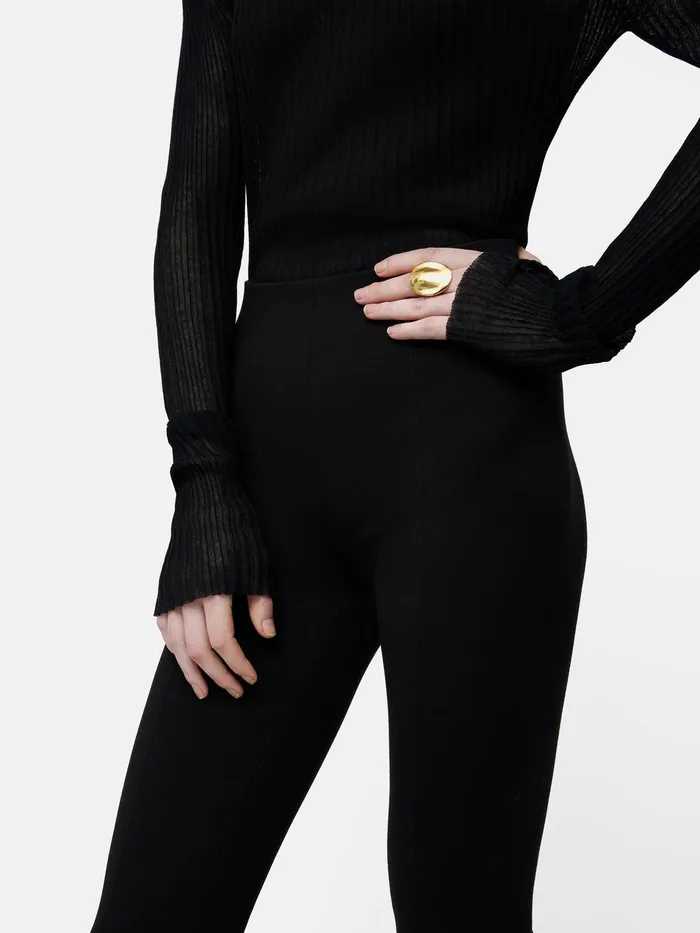 Women Ponte Cigarette Trousers Black Jigsaw Trousers