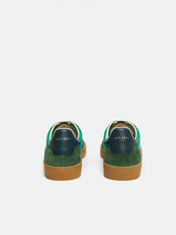 Women Portland Vintage Classic Trainer Green Jigsaw Flats