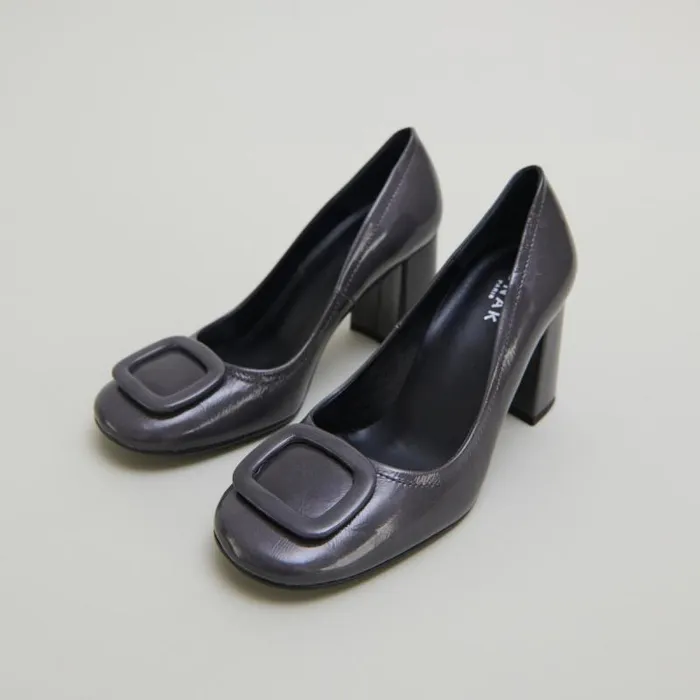 Women Pumps With Buckles Grey JONAK Pumps