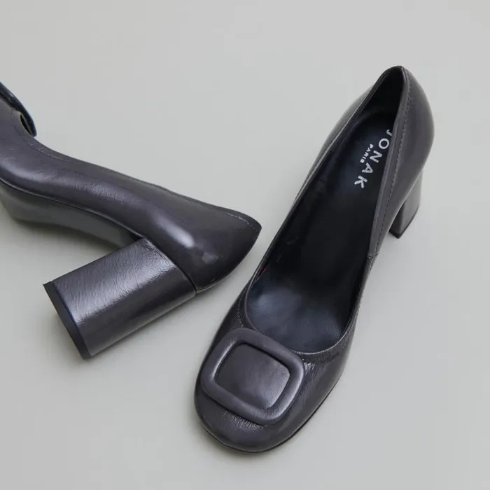 Women Pumps With Buckles Grey JONAK Pumps