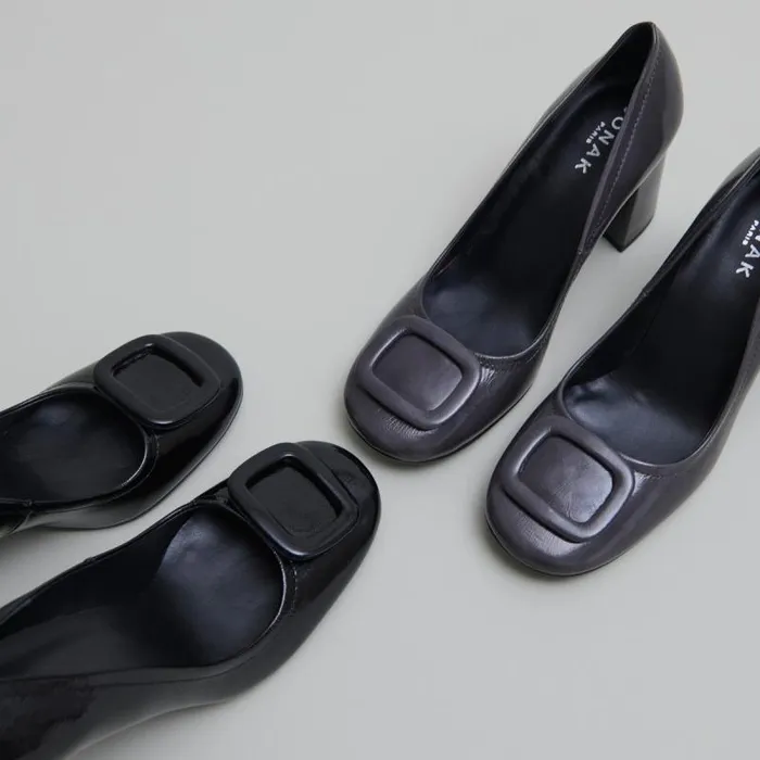 Women Pumps With Buckles Grey JONAK Pumps