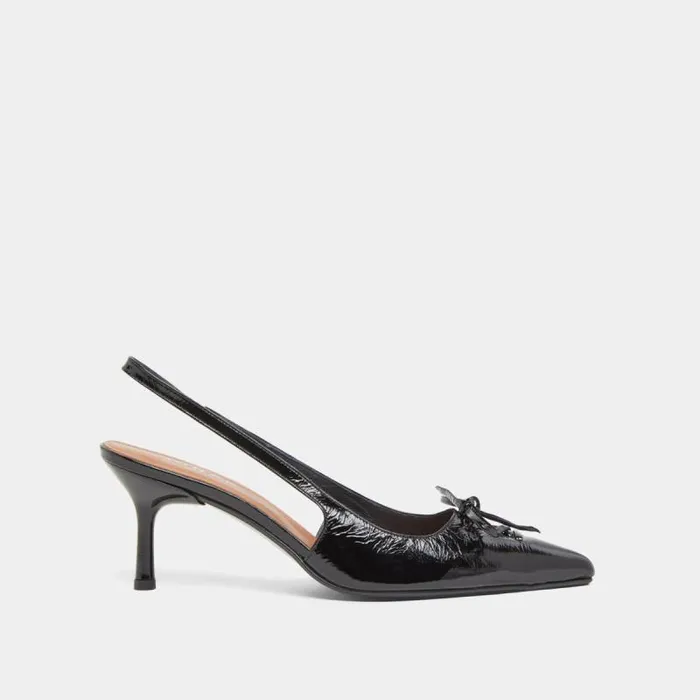 Women Pumps With Open Backs Black JONAK Slingbacks