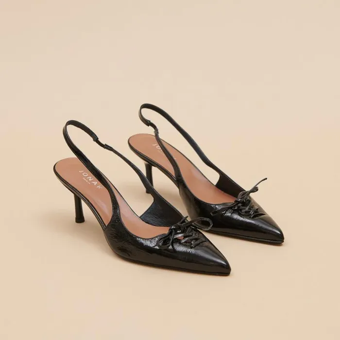 Women Pumps With Open Backs Black JONAK Slingbacks