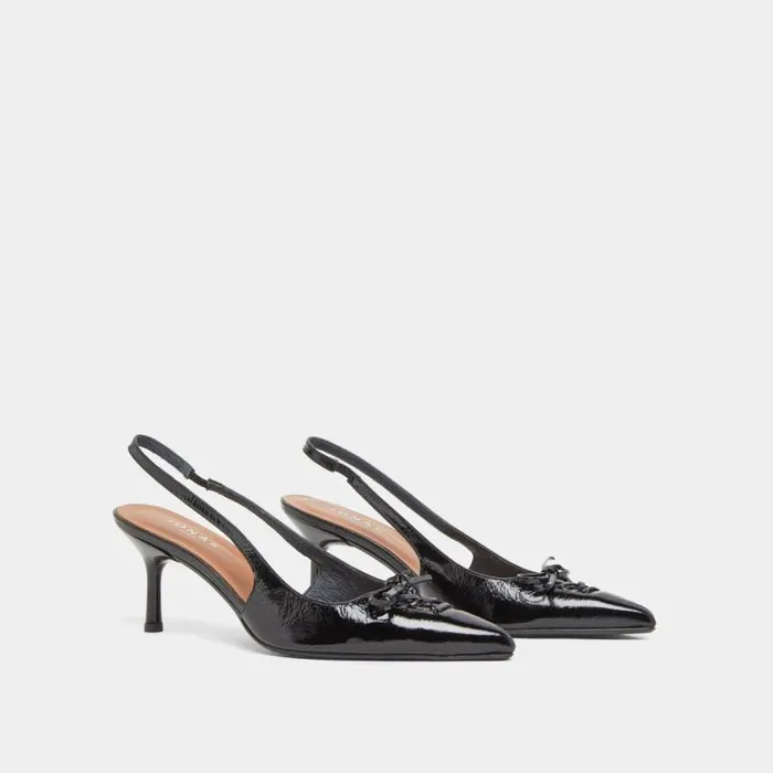 Women Pumps With Open Backs Black JONAK Slingbacks