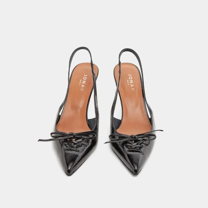 Women Pumps With Open Backs Black JONAK Slingbacks
