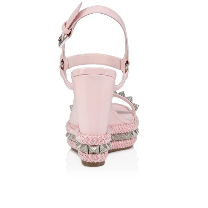 Women Pyraclou 110 Mm Espadrilles 8211 Patent Calf Leather 8211 Poupe Christian Louboutin Platforms