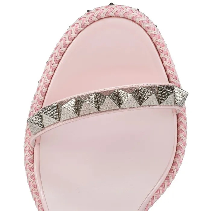 Women Pyraclou 110 Mm Espadrilles 8211 Patent Calf Leather 8211 Poupe Christian Louboutin Platforms