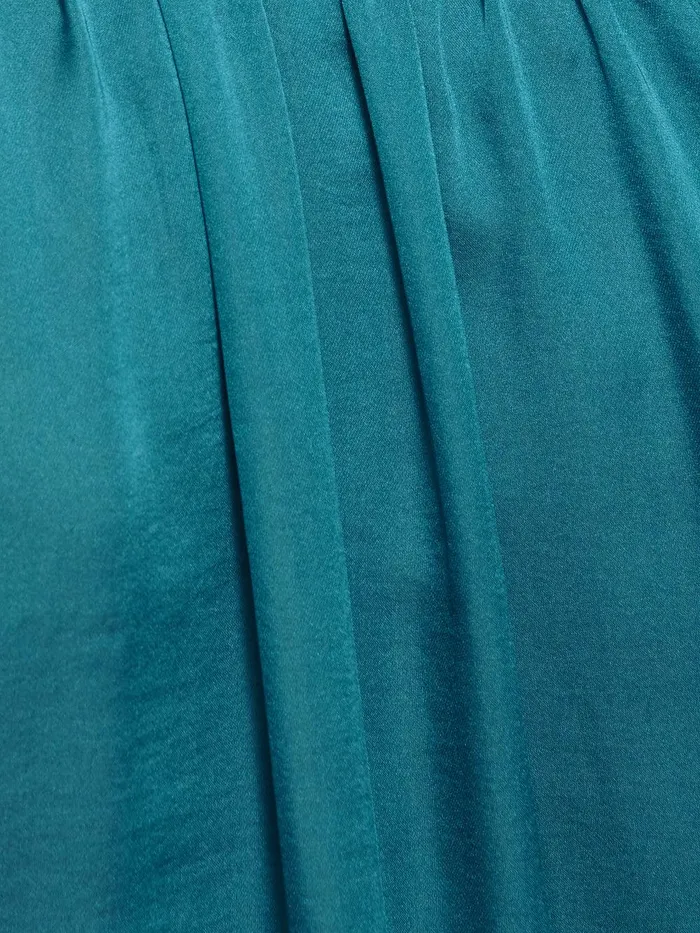 Women Recycled Satin Frill Neck Top Blue Jigsaw Shirts and Tops