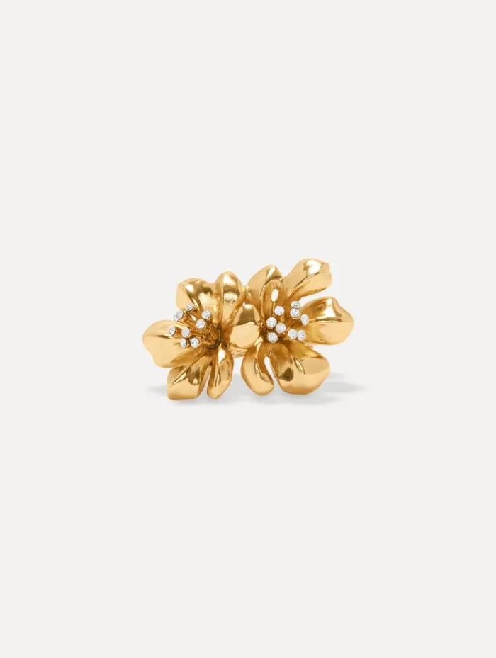 Women Rings Oscar De La Renta Twin Flower Ring Gold