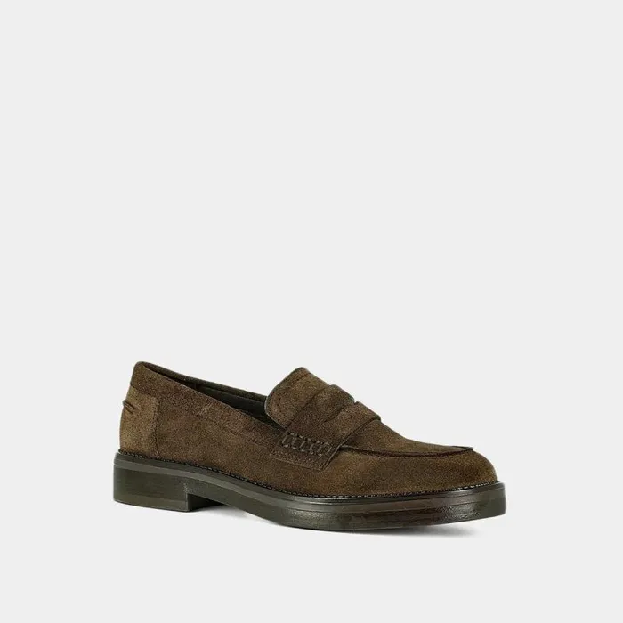 Women Roundtoe Loafers Dark Brown JONAK Loafers