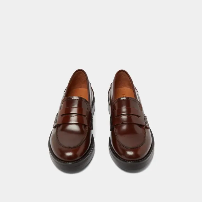 Women Roundtoed Loafers Brown JONAK Loafers