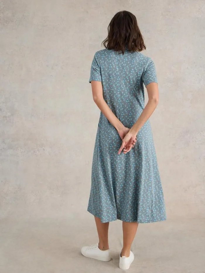 Women Rua Jersey Shirt Midi Dress Teal Print White Stuff Dresses Women Rua Jersey Shirt Midi Dress Teal Print White Stuff Dresses