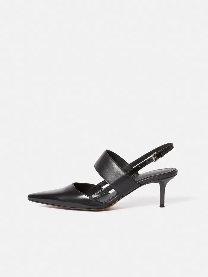 Women Russo Kitten Heel Black Jigsaw Party