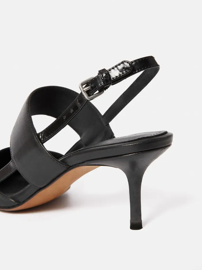 Women Russo Kitten Heel Black Jigsaw Party