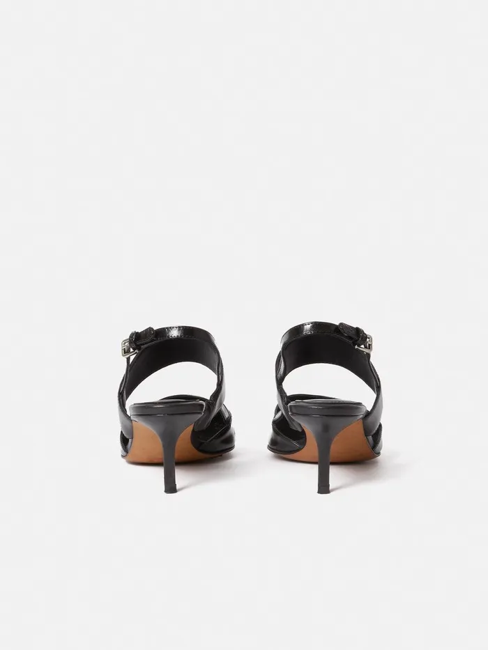 Women Russo Kitten Heel Black Jigsaw Party