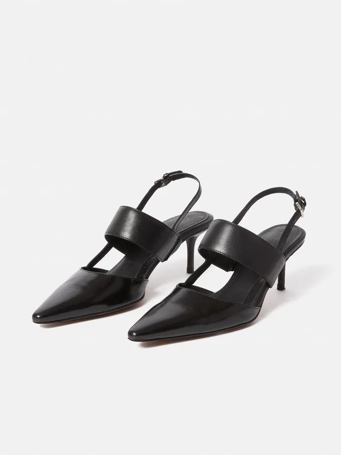 Women Russo Kitten Heel Black Jigsaw Party