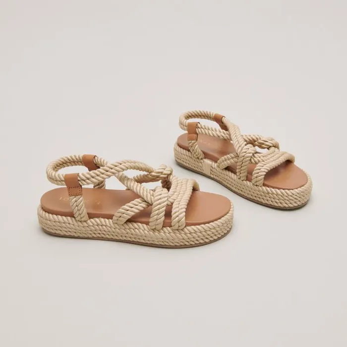 Women Sandals With Crossover Straps Beige JONAK Sandals