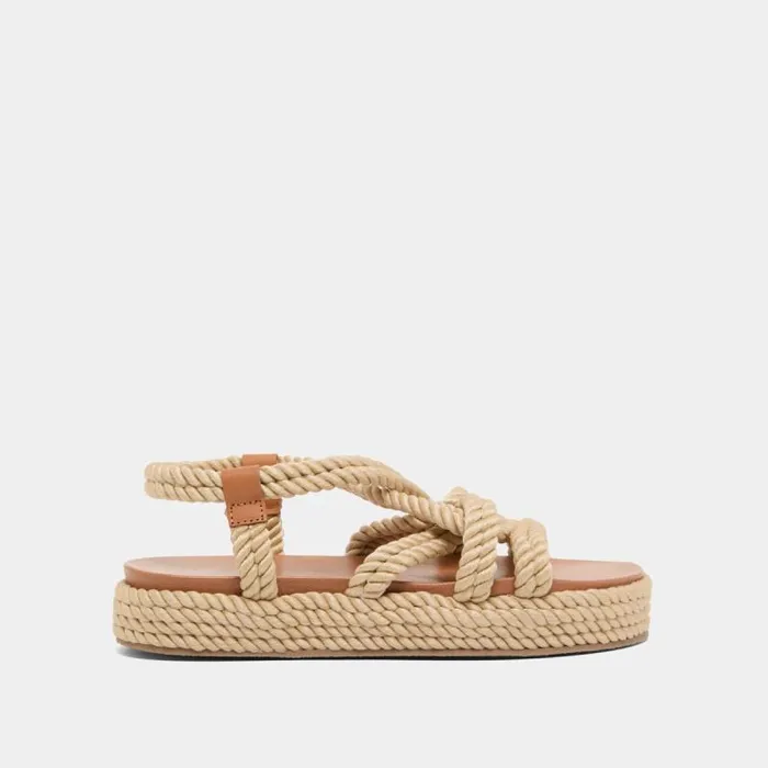 Women Sandals With Crossover Straps Beige JONAK Sandals