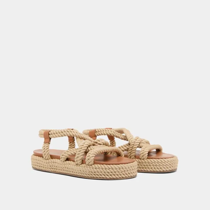 Women Sandals With Crossover Straps Beige JONAK Sandals