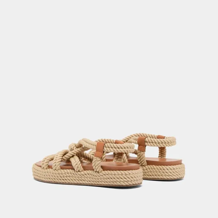 Women Sandals With Crossover Straps Beige JONAK Sandals